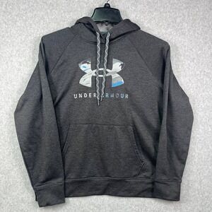 Under Armour Hoodie Men's L Gray Long Sleeve Pullover Athletic Kangaroo Pocket‎
